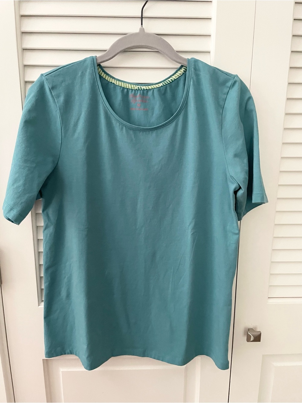 Gudrun Sjödén Cotton Jersey Knit Shirt Top Swedish Design Short Sleeves Size M